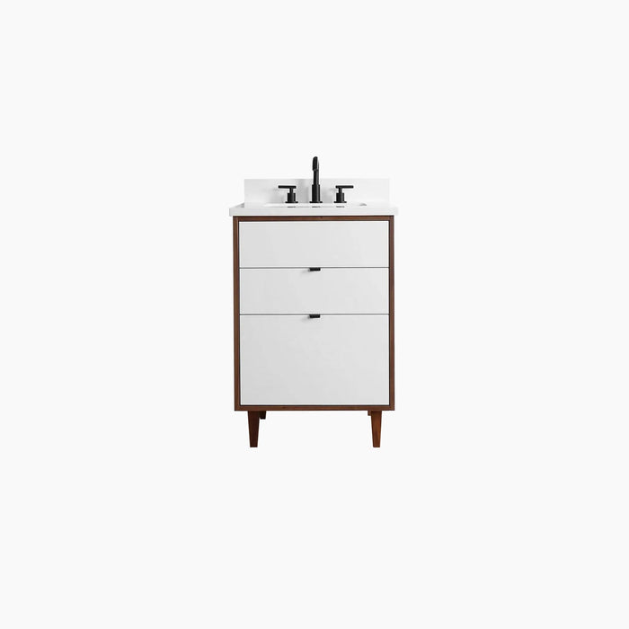 Sidney 24" Bathroom Vanity – Gloss White Finish – Main Product Image