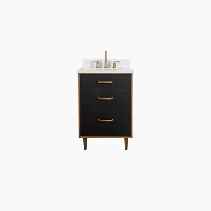 Sidney 24" Bathroom Vanity – Matte Black Finish – Main Product Image
