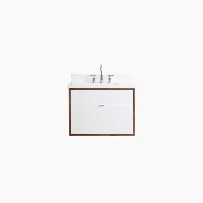 Sidney 30  Wall Mount Gloss White Bathroom Vanity - High-End Bathroom Vanity - Facility Supply Pro Canada