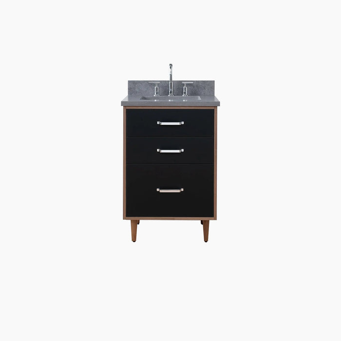 Sidney Slim 24" Bathroom Vanity – Matte Black Finish – Main Product Image