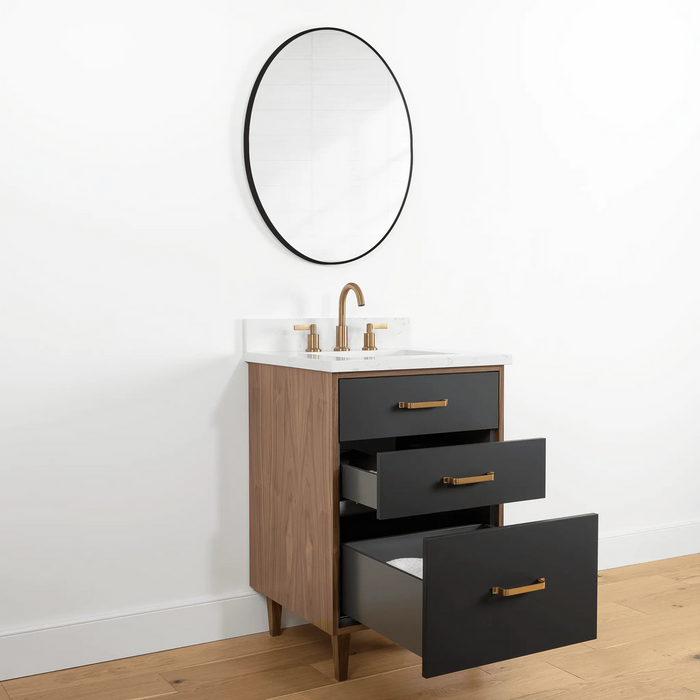Sidney 24" Vanity – Matte Black – Top Angle Render (SIDNEY_1)