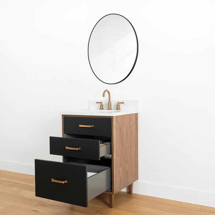 Sidney 24" Vanity – Matte Black – Frontal View (SIDNEY_1 Alt)