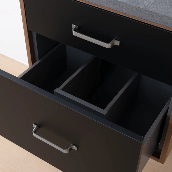 Sidney Vanity – Gloss White – Front Staged View – Clean Setting (SIDNEY_1)