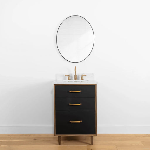 Sidney 24" Vanity – Matte Black – Drawer Slide Detail (SIDNEY_2)