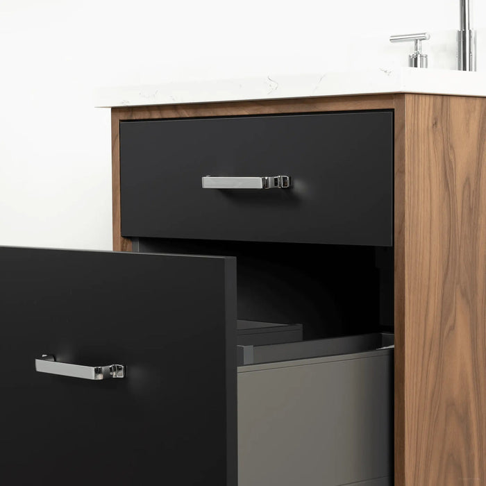 Sidney Vanity – Gloss White – Angled Vanity Staged Image (SIDNEY_2)