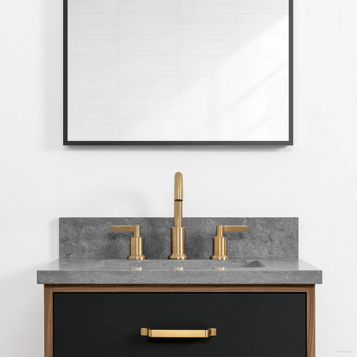 Sidney 24" Vanity – Matte Black – Drawer Slide Close-Up (SIDNEY_2 Render)