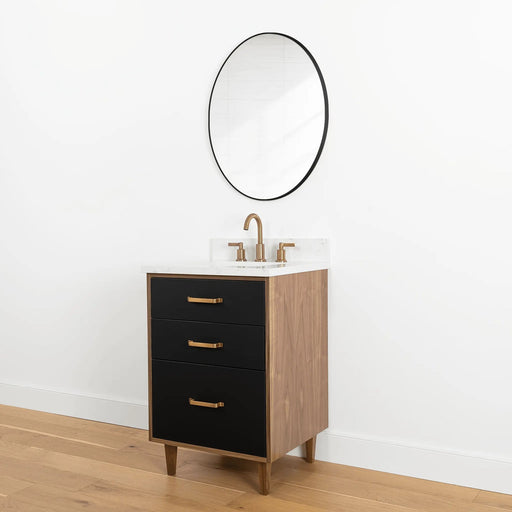 Sidney 24" Vanity – Matte Black – Drawer and Frame Detail (SIDNEY_4)