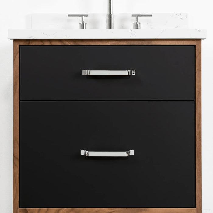 Sidney Vanity – Gloss White – Drawer Glide Close-Up (SIE01D)
