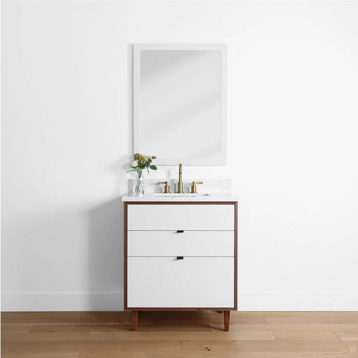 Sidney 30  Teodor  Modern Gloss White Vanity Teodor Bathroom Vanity 58542146 - High-End Bathroom Vanity - Facility Supply Pro Canada