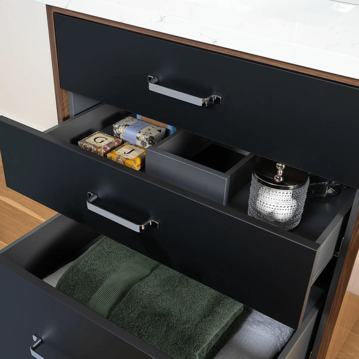 Sidney 30  Teodor  Modern Matte Black Vanity Teodor Bathroom Vanity 58575635 - High-End Bathroom Vanity - Facility Supply Pro Canada