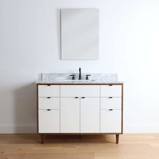 Sidney 48  Teodor  Modern Gloss White Vanity Teodor Bathroom Vanity 58498444?v=1751328192 - Premium Bathroom Vanity for Canadian Homes and Businesses - Facility Supply Pro