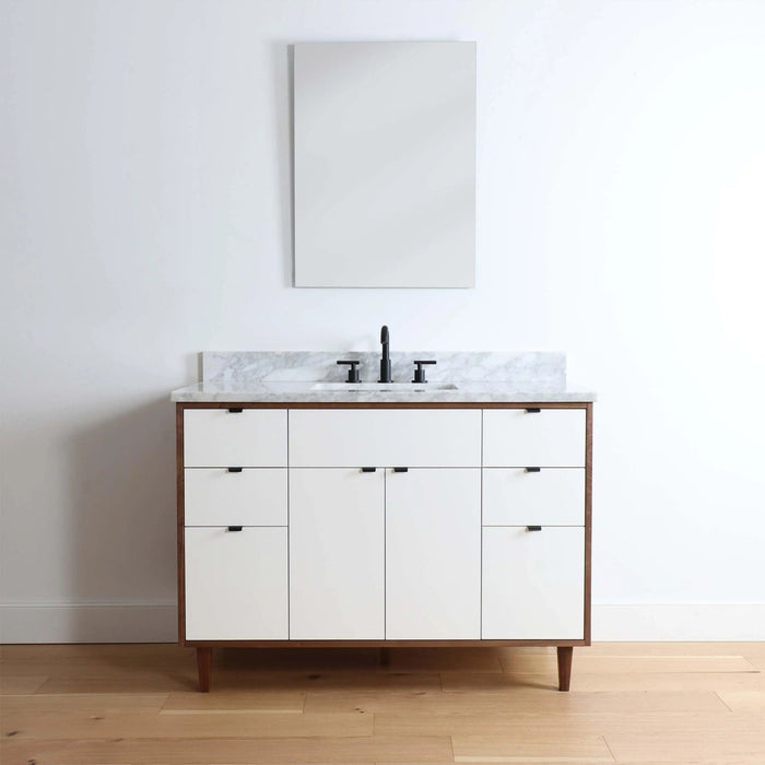 Sidney 48  Teodor  Modern Gloss White Vanity Teodor Bathroom Vanity 58498444?v=1751328192 - Premium Bathroom Vanity for Canadian Homes and Businesses - Facility Supply Pro