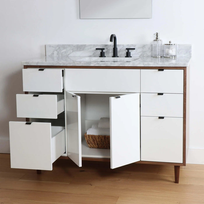 Sidney 48  Teodor  Modern Gloss White Vanity Teodor Bathroom Vanity 58498777?v=1751328192 - Premium Bathroom Vanity for Canadian Homes and Businesses - Facility Supply Pro