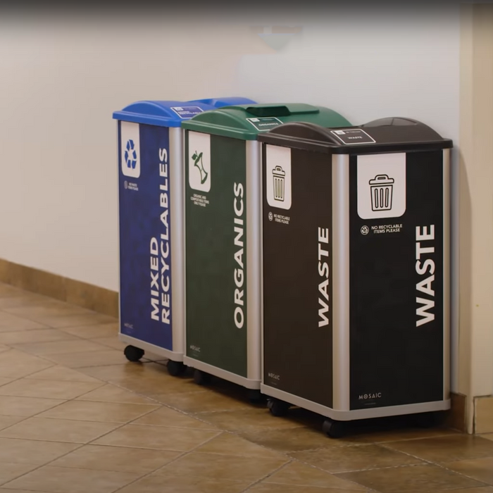 Bag retention clips inside one of the three Mosaic units