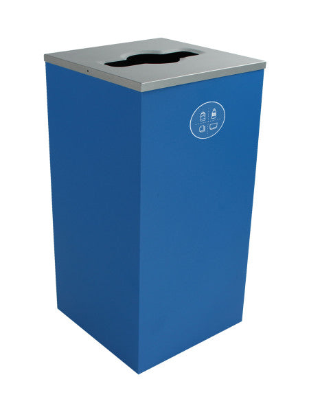 Busch Spectrum Cube single 91 L mixed recyclables bin in bright blue