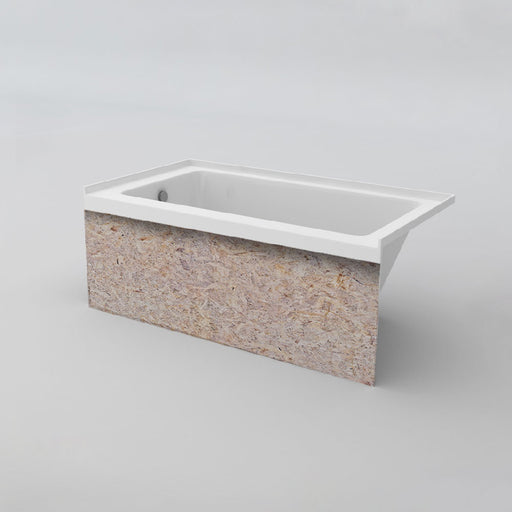 Acritec Clear Linear Alcove Acrylic Bathtub with Wood Apron – Dimensions Unspecified