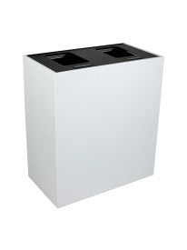 Busch Mezzo double 114 L station – white body with black lids for Cans & Bottles + Waste