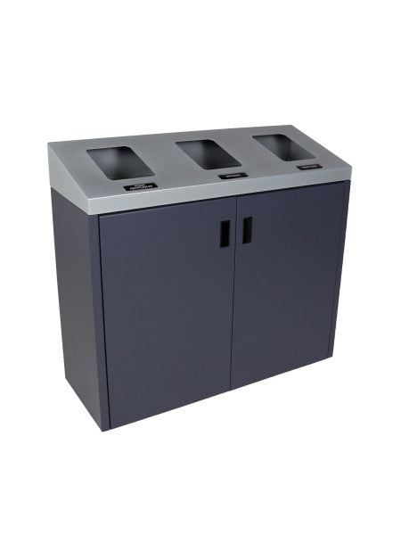 Busch Summit triple 170 L station – silver body with grey sloped lids