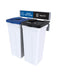 Busch Rise wall-mounted triple 170 L – white body, blue Mixed + green Organics + black Waste lids