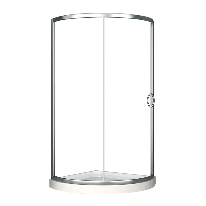 Acritec Gabriola Corner Shower Door - Frameless Tempered Glass with Easy-Clean Coating - Reversible Chrome Finish