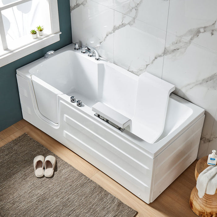 Acritec Integrity 61" Walk-In Bathtub with Hydraulic Seat – 61" x 29⅞" x 24" – White