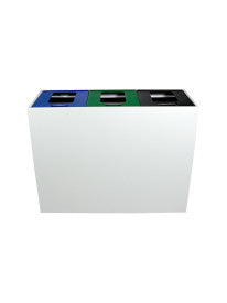 Mezzo triple recycling station in modern school cafeteria