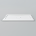 White Acritec covered drain single threshold shower base with center drain and recessed cap in a modern low profile installation