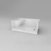 White Acritec Pender receptor shower base with RH seat and shelf in a 59 3/4 x 32 1/4 inch accessible installation