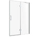 Acritec Pristina Series frameless shower door in chrome with 8mm tempered glass, installed in a modern single threshold bathroom setup