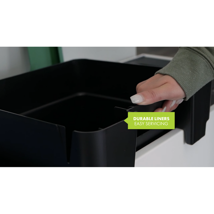 Mezzo double recycling station installed in modern office lobby