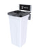Busch Rise wall-mounted single 57 L waste bin – white body with black full lid
