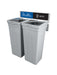 Busch Rise wall-mounted double 114 L bin in grey – Cans & Bottles + Waste
