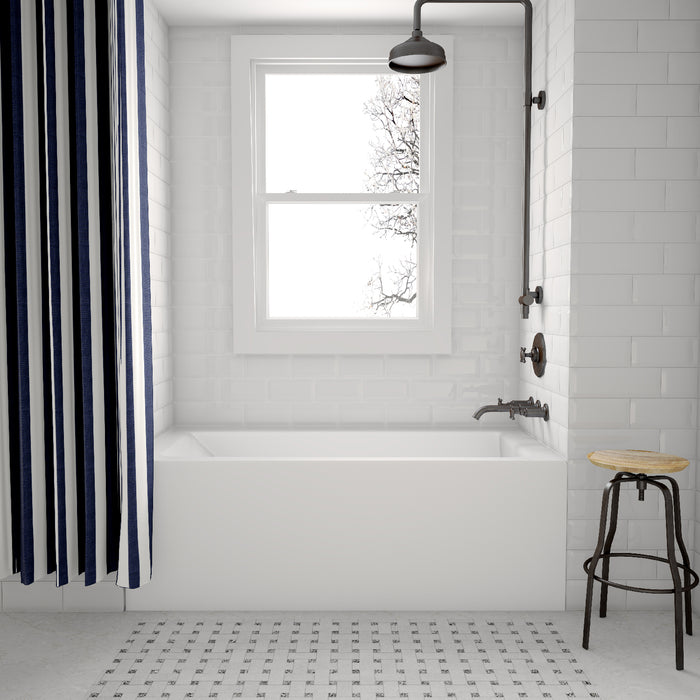 Acritec Brockton Pure 6034 Alcove Acrylic Bathtub – 59⅞” x 34” x 21¾”