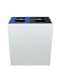 Mezzo double recycling station installed in modern office lobby