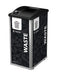 Busch Mosaic single 121 L waste bin in silver/black with full-opening black lid